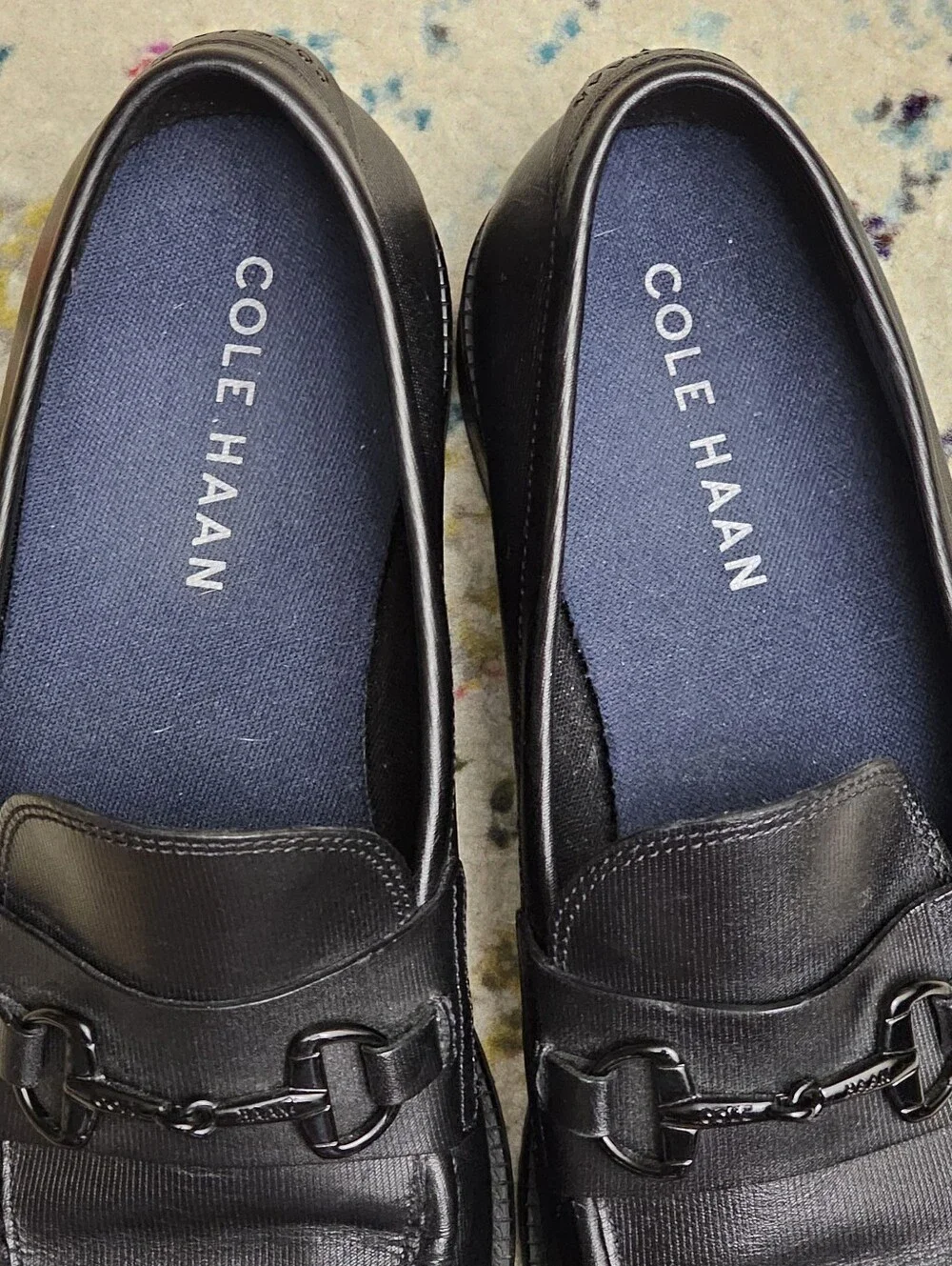 Cole Haan Men’s Size 9.5 M Modern Essentials Black Leather Bit Loafer C37717